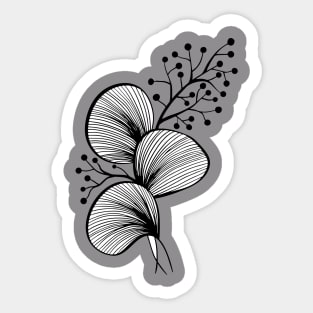Floral Line Art Sticker